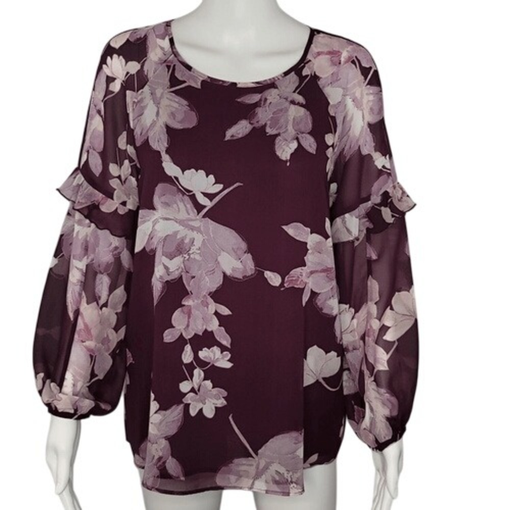Calvin Klein Purple Floral‎ Top